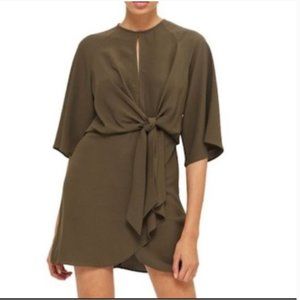 Topshop Puff Sleeve Knot Dress